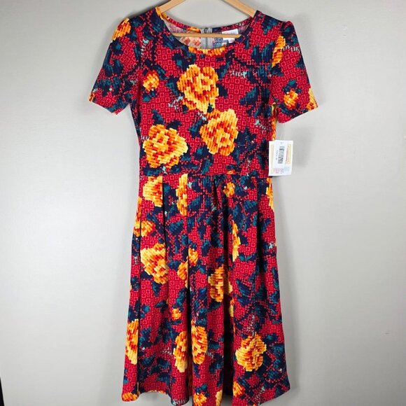 LuLaRoe Amelia Digital Floral Dress With Pockets - Picture 1 of 7